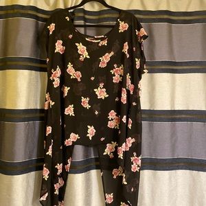 Torrid sheer open back blouse